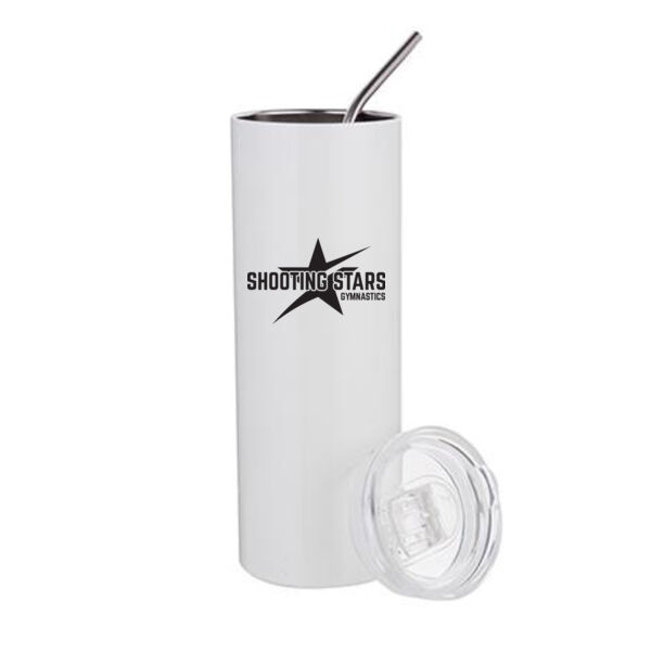 20oz Stainless Steel Tumbler w/ Straw & Lid - Sublimated Logo Thumbnail